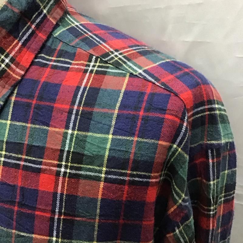 ブルックスブラザーズ BROOKS BROTHERS シャツ、ブラウス 長袖 ボタンダウン コットン M チェック 赤 / レッド / X 紺 / ネイビー / X カーキ / カーキ / X 黄 / イエロー /  メンズ USED 古着 中古 10118389