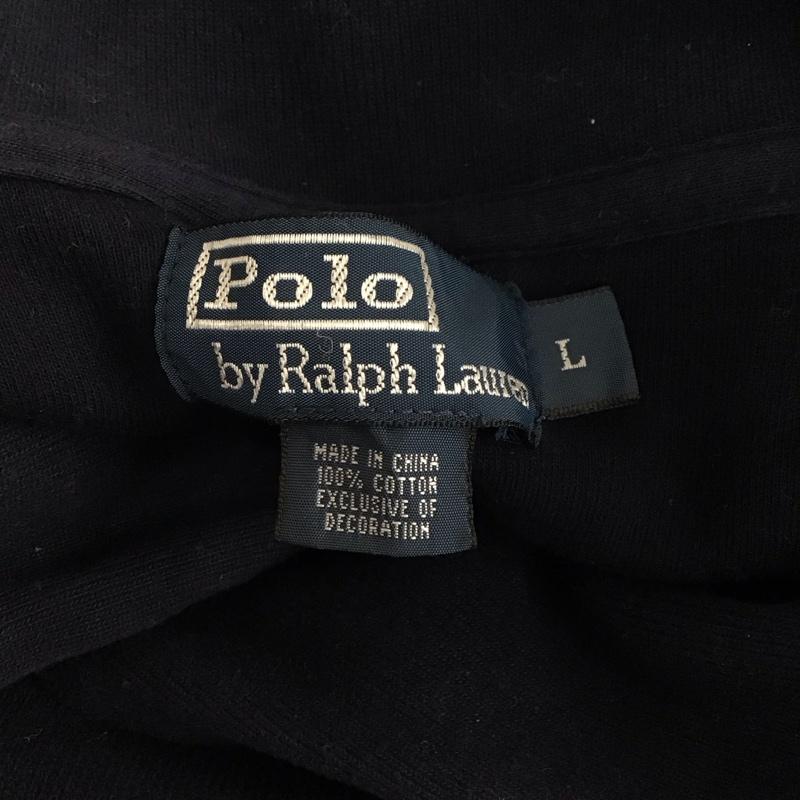 ポロバイラルフローレン Polo by RALPH LAUREN カットソー 長袖 長袖トレーナー スウェット Vネック L ロゴ、文字 紺 / ネイビー /  メンズ USED 古着 中古 10124950