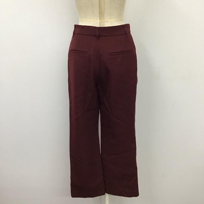 トゥモローランド TOMORROWLAND パンツ スラックス 14-04-14-04002 ギャバリーカルゼ セミフレアクロップドパンツ 36 無地 ボルドー / ボルドー /  レディース USED 古着 中古 10118747