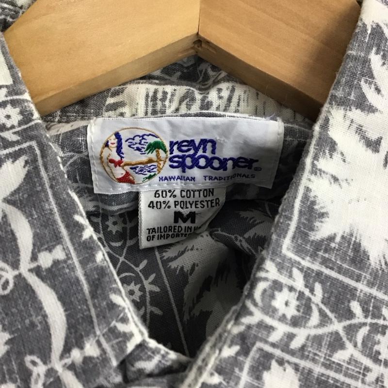 レインスプーナー reyn spooner シャツ、ブラウス 半袖 半袖シャツ プリントシャツ ポケットシャツ M プリント 白 / ホワイト / X 灰 / グレー /  メンズ USED 古着 中古 10136711