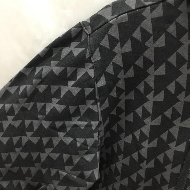 アディダス adidas パーカー 長袖 ジップパーカー XL 総柄 灰 / グレー / X 黒 / ブラック /  メンズ USED 古着 中古 10110686
