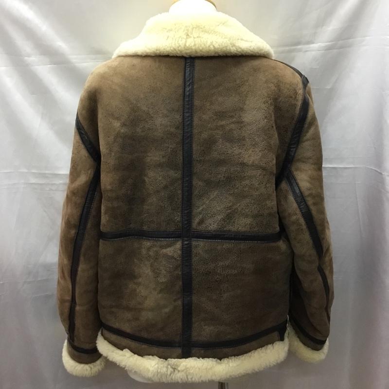 ランズエンド LANDS END ジャケット、上着 レザージャケット レザージャケット ジップアップジャケット ボアジャンパー アウター usa製 B-3ジャケット 42 無地 茶 / ブラウン /  メンズ USED 古着 中古 10111618