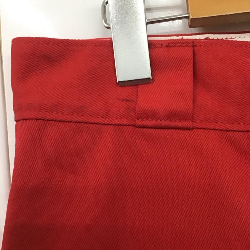 ディッキーズ Dickies パンツ ワークパンツ、ペインターパンツ 85283 ダブルニー ワークパンツ ルーズパンツ ワイドパンツ 32インチ ロゴ、文字 赤 / レッド /  メンズ USED 古着 中古 10107098