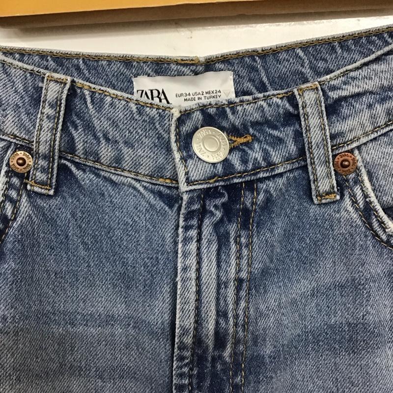 ザラ ZARA パンツ デニム、ジーンズ デニムパンツ ワイドパンツ カジュアルパンツ 34 無地 インディゴ / インディゴ /  レディース USED 古着 中古 10142720
