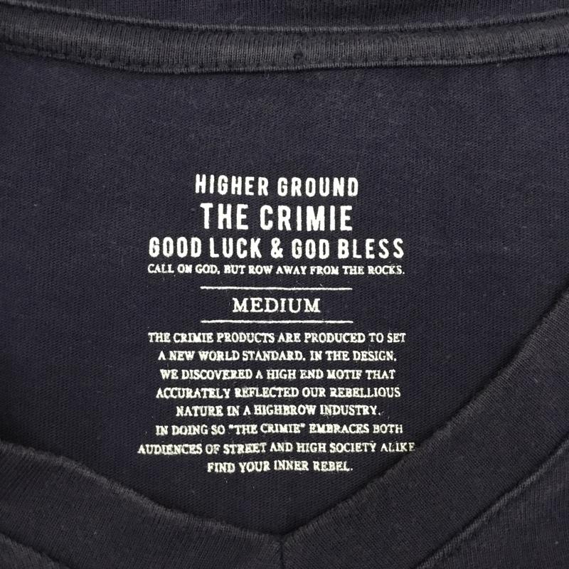 クライミー CRIMIE Tシャツ 半袖 半袖カットソー プリントTシャツ Vネックカットソー M 無地 紺 / ネイビー /  メンズ USED 古着 中古 10114599