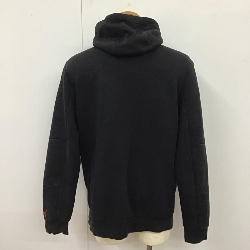 プーマ PUMA パーカー 長袖 762243-02 スウェットフーディー ジップアップパーカー L ロゴ、文字 黒 / ブラック /  メンズ USED 古着 中古 10122788