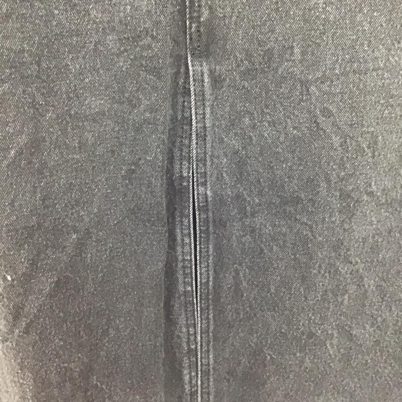 ディスコート Discoat スカート ロングスカート デニムスカート タイトスカート センタータック L 無地 黒 / ブラック /  レディース USED 古着 中古 10142459