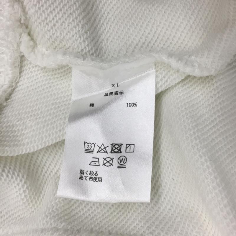 ユナイテッドアローズグリーンレーベルリラクシング UNITED ARROWS green label relaxing パーカー 長袖 長袖パーカー フード付きパーカー プリントスウェット トレーナー 771m XL ロゴ、文字 白 / ホワイト /  メンズ USED 古着 中古 10121640