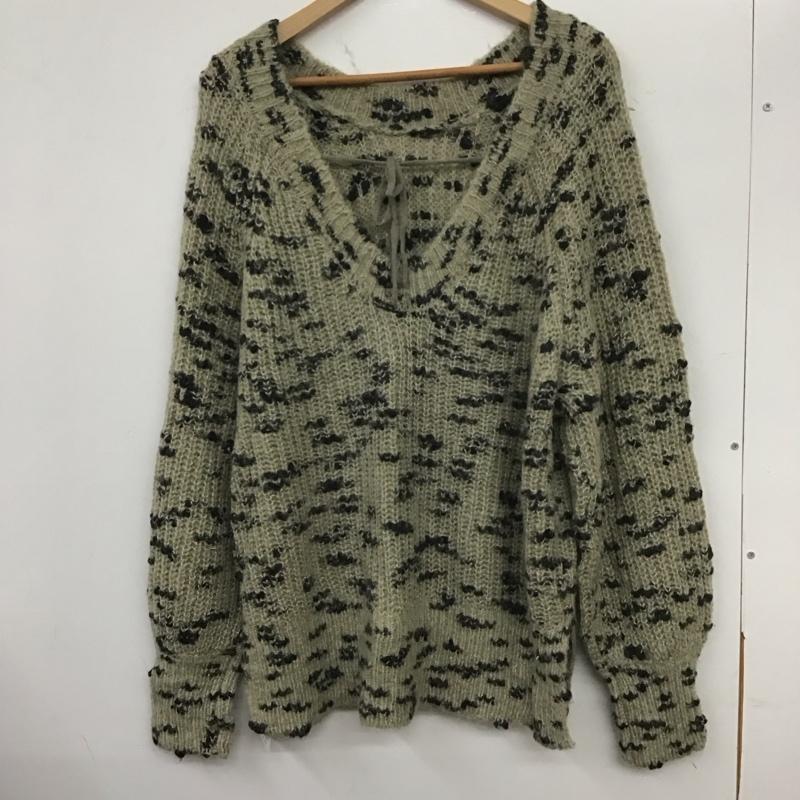 フーズフーギャラリー WHO S WHO gallery ニット、セーター 長袖 WWZ1042105A0002 ミックスリボンニット FREE 総柄 灰 / グレー /  レディース USED 古着 中古 10139938