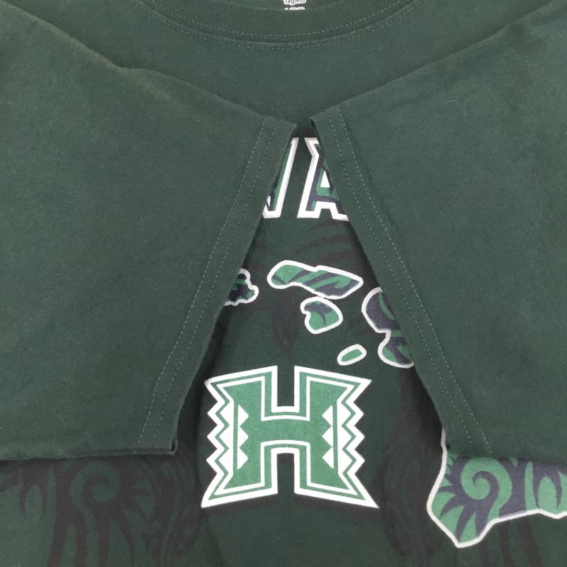 ヘインズ HANES Tシャツ 半袖 L ロゴ、文字 緑 / グリーン /  メンズ USED 古着 中古 10134377