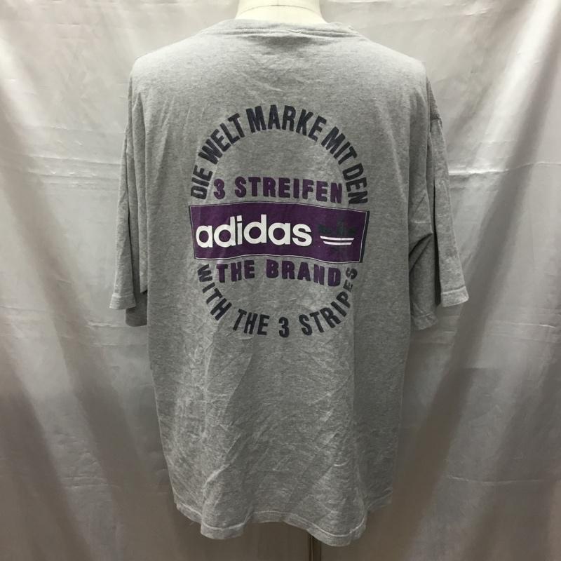 アディダス adidas Tシャツ 半袖 半袖カットソー プリントTシャツ クルーネックカットソー 古着 L ロゴ、文字 灰 / グレー /  メンズ USED 古着 中古 10115766