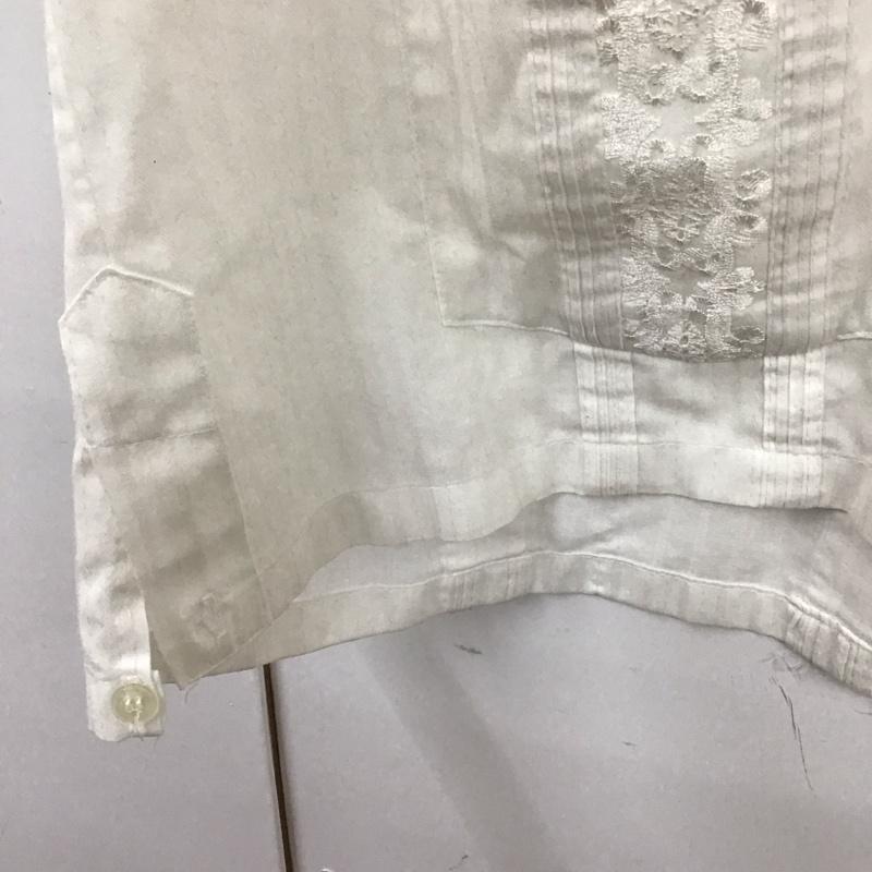 古着 USED シャツ、ブラウス 半袖 半袖シャツ アロハシャツ カラーシャツ M 刺繍 白 / ホワイト /  メンズ USED 古着 中古 10129260