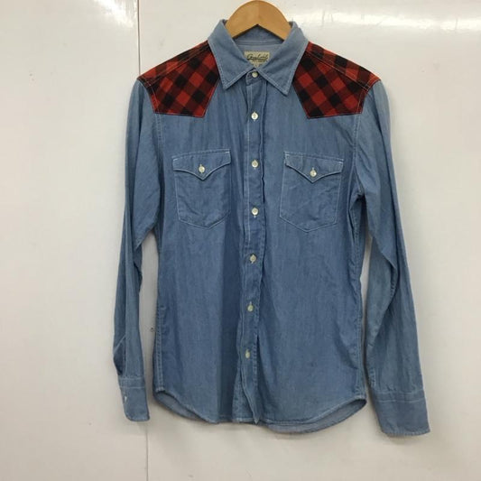 グリーンレーベルリラクシング green label relaxing シャツ、ブラウス 長袖 長袖シャツ カラーシャツ ポケットシャツ 長袖カットソー チェックシャツ S 無地 インディゴ / インディゴ /  メンズ USED 古着 中古 10117642