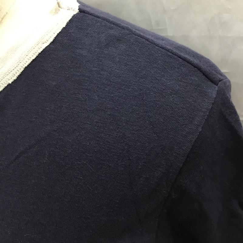 フォーティーファイブアールピーエム 45RPM Tシャツ 半袖 クルーネック 2 プリント 紺 / ネイビー /  メンズ USED 古着 中古 10112382