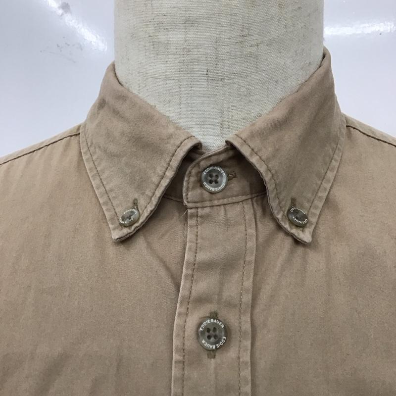 エディーバウアー Eddie Bauer シャツ、ブラウス 長袖 長袖シャツ カラーシャツ ポケットシャツ 長袖カットソー ボタンダウンシャツ M 無地 ベージュ / ベージュ /  メンズ USED 古着 中古 10122797
