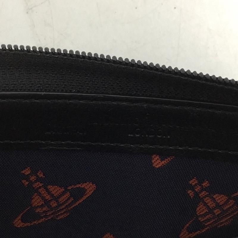 ヴィヴィアンウエストウッド Vivienne Westwood 財布 長財布 ラウンドファスナー 箱有 オーブ ワンポイント 黒 / ブラック /  レディース USED 古着 中古 10144927