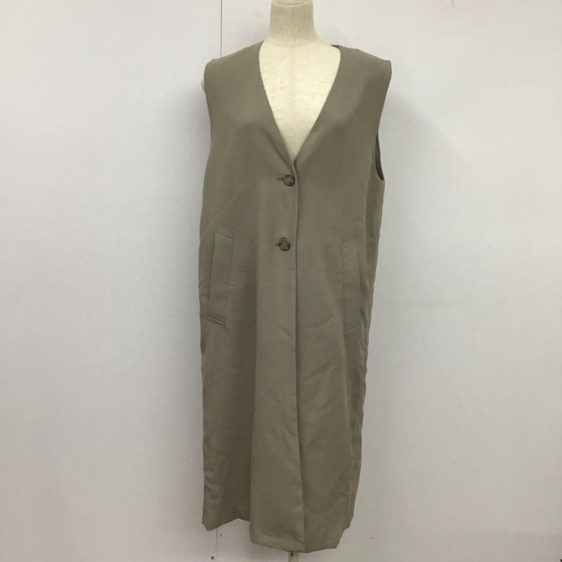 ニコアンド niko and... ベスト ベスト S223IF35SM リネンライク ロングジレ Vネック M 無地 灰 / グレー /  レディース USED 古着 中古 10133448