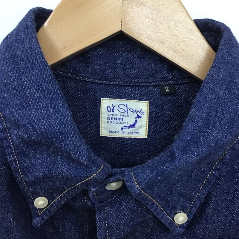オアスロウ orSlow シャツ、ブラウス 長袖 長袖シャツ 無地シャツ カラーシャツ デニムシャツ 2 無地 インディゴ / インディゴ /  メンズ USED 古着 中古 10130909