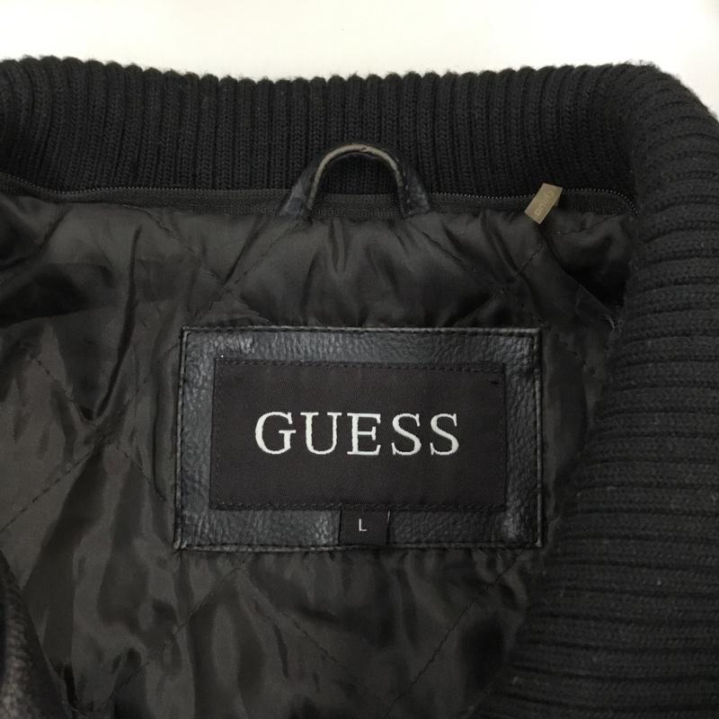 ゲス Guess ジャケット、上着 ジャンパー、ブルゾン ジップアップジャケット ジャンパー ジャケット カジュアルジャケット アウター L 無地 黒 / ブラック /  メンズ USED 古着 中古 10120293
