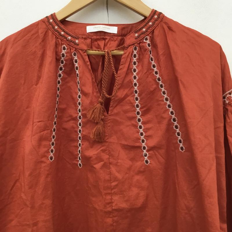 ショコラ フィネ ローブ chocol raffine robe カットソー 長袖 6A13L0A0300 FREE 刺繍 赤 / レッド / X 橙 / オレンジ /  レディース USED 古着 中古 10141331