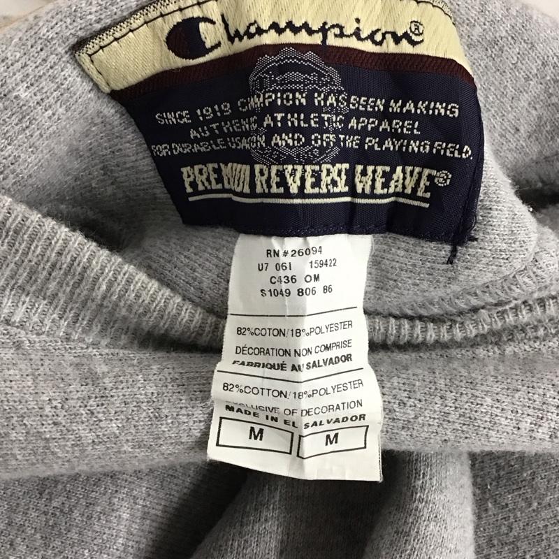 チャンピオン Champion トレーナー 長袖 長袖トレーナー スウェット クルーネック プルオーバー M ロゴ、文字 灰 / グレー /  メンズ USED 古着 中古 10147623