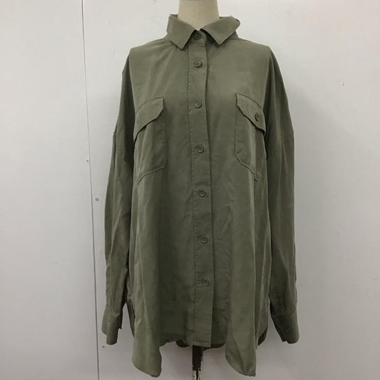 ローリーズファーム LOWRYS FARM シャツ、ブラウス 長袖 FREE 無地 カーキ / カーキ /  レディース USED 古着 中古 10110254