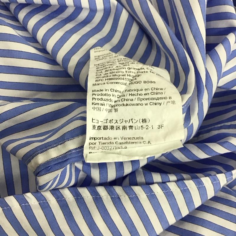 ボス BOSS シャツ、ブラウス 長袖 長袖シャツ ストライプシャツ カラーシャツ 38 ストライプ 白 / ホワイト / X 水色 / ライトブルー /  メンズ USED 古着 中古 10132891