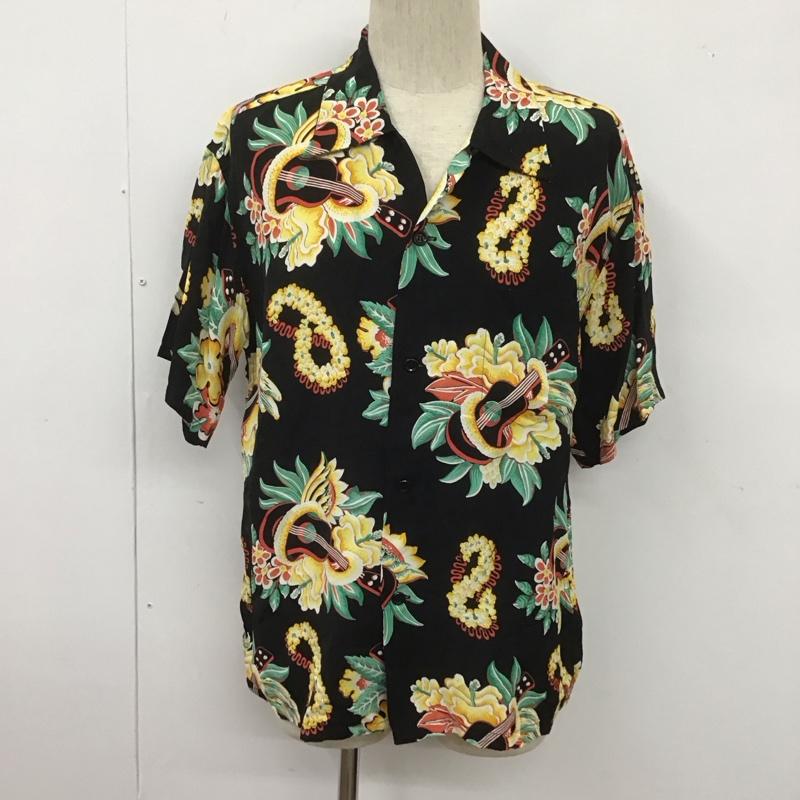 サンサーフ SUN SURF シャツ、ブラウス 半袖 SS38565 アロハシャツ マッキントッシュ ウクレレ 半袖シャツ XL プリント 黒 / ブラック /  メンズ USED 古着 中古 10106769