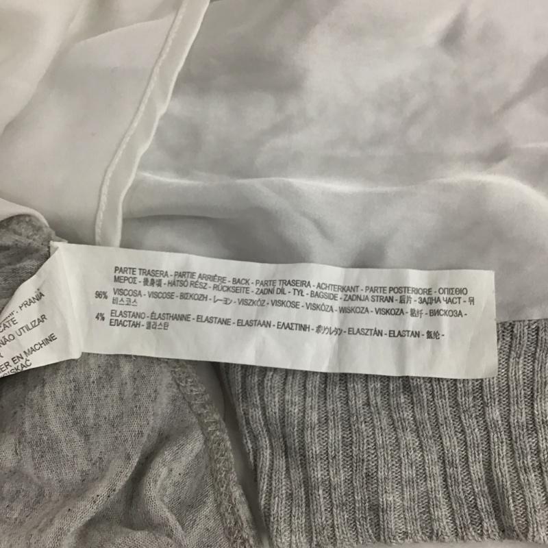ザラ ZARA カットソー 半袖 5584 027 827 前後切替プルオーバー M 無地 灰 / グレー / X 白 / ホワイト /  レディース USED 古着 中古 10133705