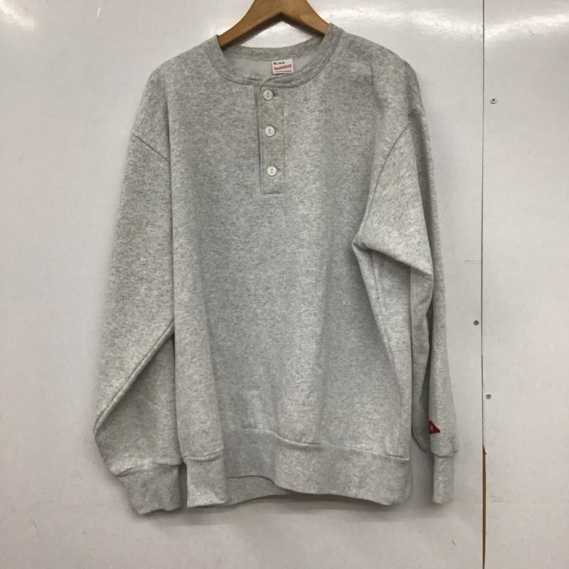 ヘルスニット Healthknit トレーナー 長袖 長袖スウェット ヘンリーネックカットソー トレーナー XL 無地 灰 / グレー /  メンズ USED 古着 中古 10145832