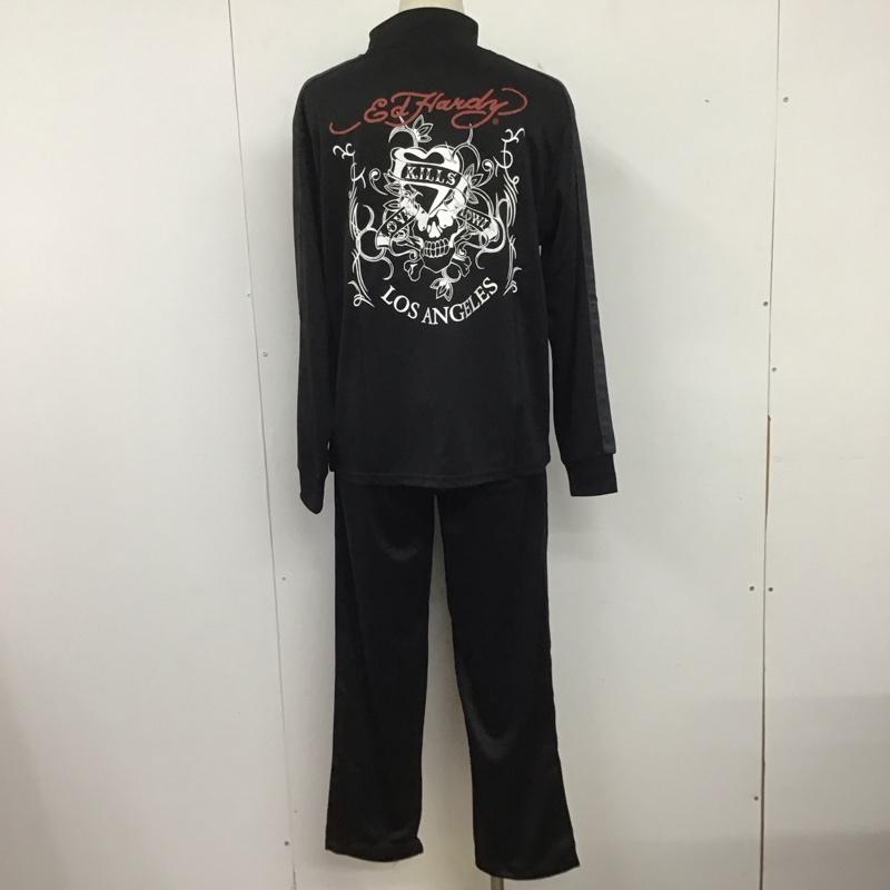 エドハーディー Ed Hardy セットアップ セットアップ 32250701 ジャージ トラックジャケット ジョガーパンツ バックプリント タグ付き L ロゴ、文字 黒 / ブラック /  メンズ USED 古着 中古 10144442