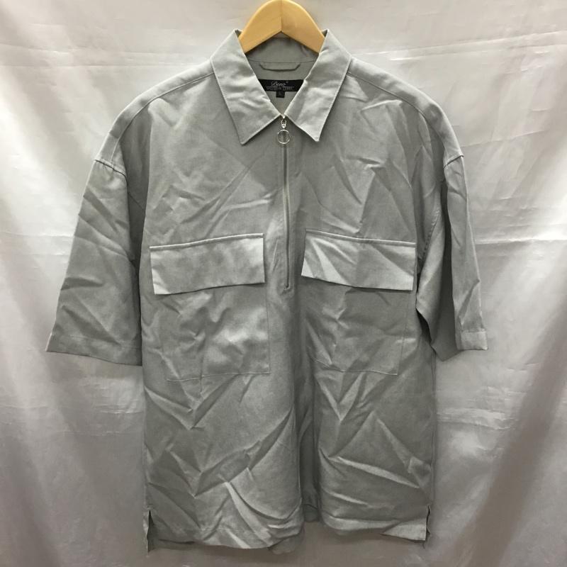 ビーノ Beno シャツ、ブラウス 半袖 ハーフジップ L 無地 灰 / グレー /  メンズ USED 古着 中古 10117781