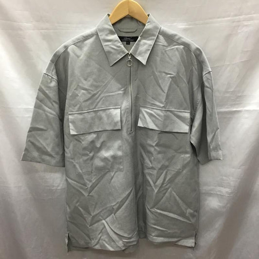 ビーノ Beno シャツ、ブラウス 半袖 ハーフジップ L 無地 灰 / グレー /  メンズ USED 古着 中古 10117781