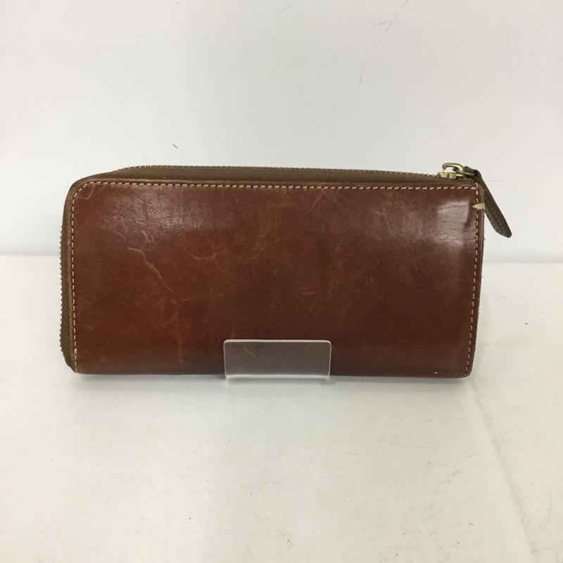 ツチヤカバン 土屋鞄 財布 長財布 ロングウォレット L字ファスナー 無地 茶 / ブラウン /  メンズ USED 古着 中古 10143051