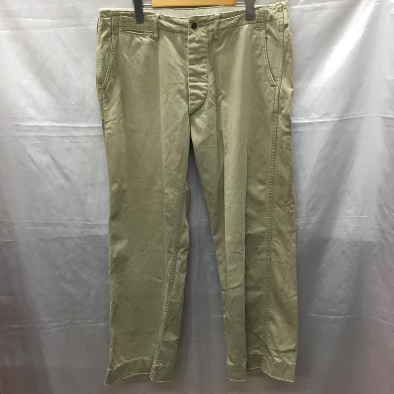 ダブルアールエル RRL パンツ チノパン チノパン カジュアルパンツ ワイドパンツ ストレートパンツ ダメージ加工 34 無地 ベージュ / ベージュ /  メンズ USED 古着 中古 10114838