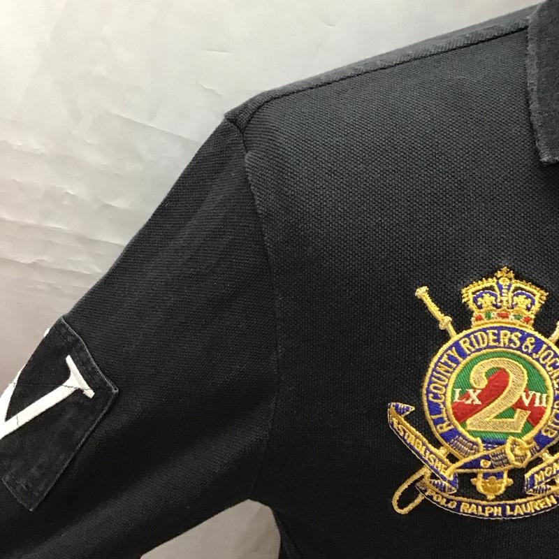 ポロラルフローレン POLO RALPH LAUREN ポロシャツ 長袖 長袖ポロシャツ カラーシャツ ロングスリーブカットソー S ロゴ、文字 黒 / ブラック /  メンズ USED 古着 中古 10116263