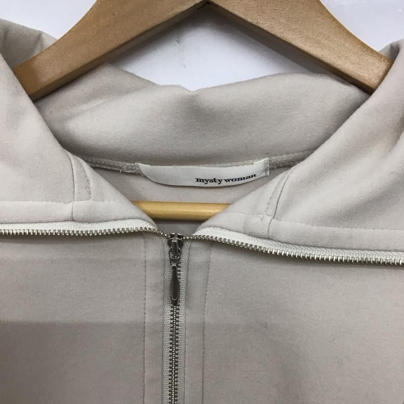ミスティウーマン mysty woman トレーナー 長袖 ハーフジップ M 無地 ベージュ / ベージュ /  レディース USED 古着 中古 10141226
