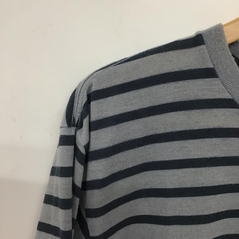 ザノースフェイス THE NORTH FACE カットソー 長袖 nt30123 長袖カットソー プリントカットソー クルーネック L ボーダー柄 紺 / ネイビー /  メンズ USED 古着 中古 10133622