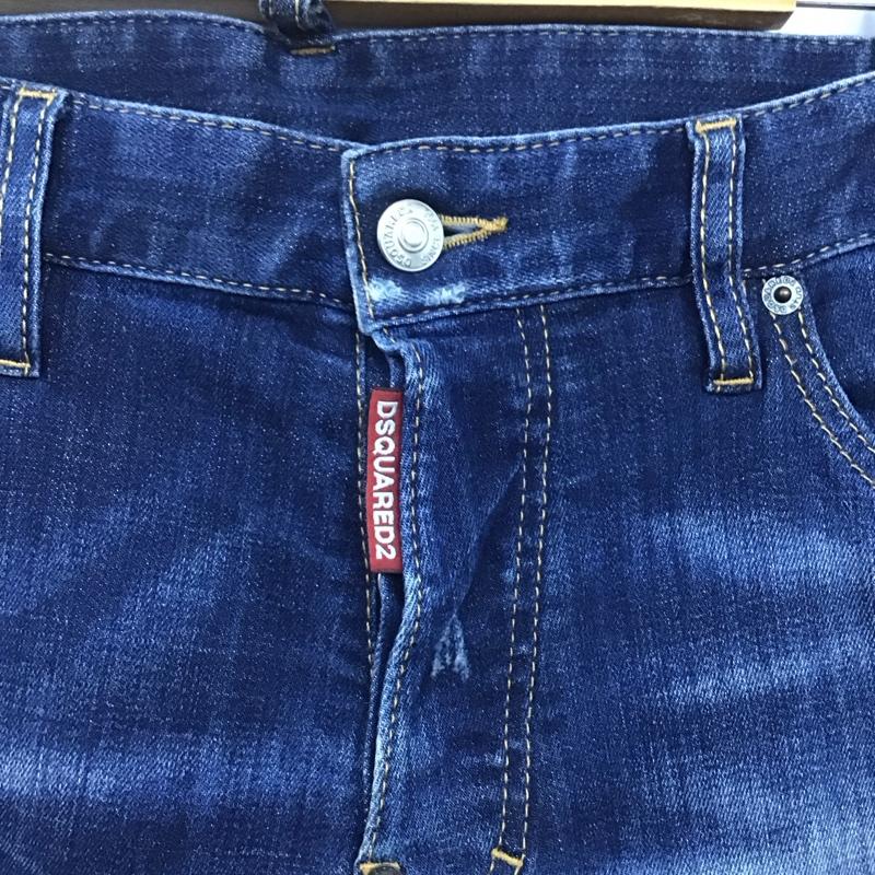 ディースクエアード2 DSQUARED2 パンツ デニム、ジーンズ デニムパンツ スリムパンツ カジュアルパンツ ストレッチパンツ 46 ダメージ加工 インディゴ / インディゴ /  メンズ USED 古着 中古 10142125