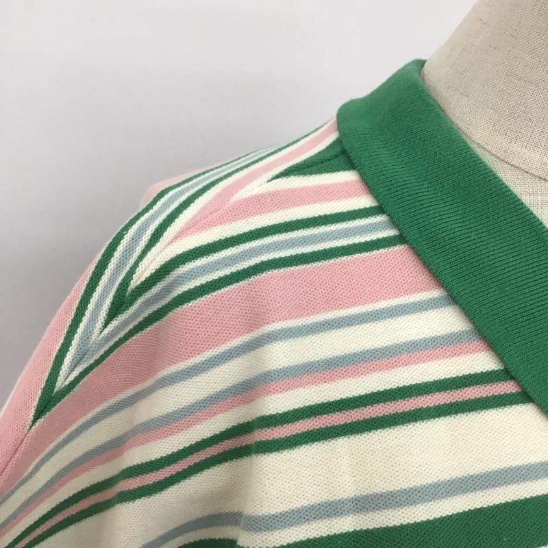 ニコアンド niko and... ポロシャツ 半袖 NKN23603KO ワイドスケーターポロシャツ マルチボーダー M ボーダー柄 緑 / グリーン / X アイボリー / アイボリー / X 桃 / ピンク / X 灰 / グレー /  レディース USED 古着 中古 10108161