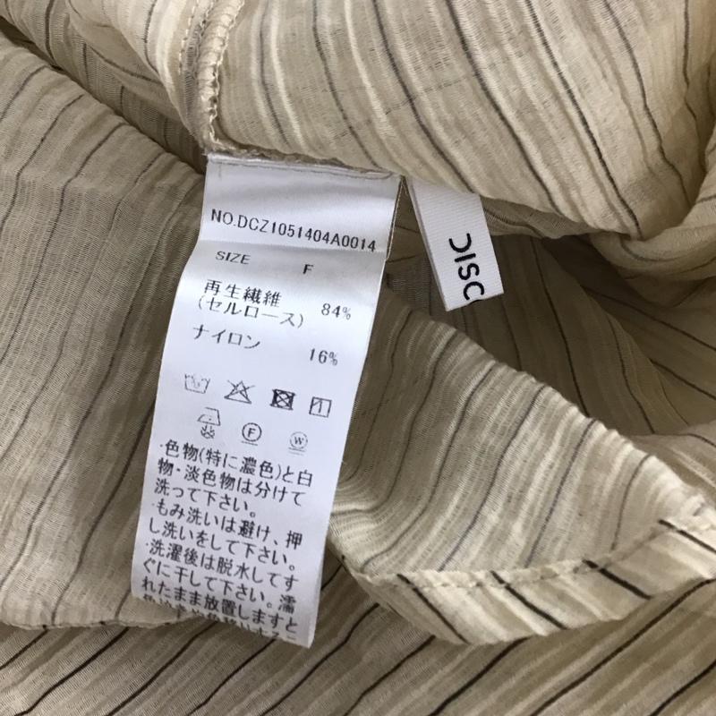 ディスコート Discoat シャツ、ブラウス 長袖 DCZ1051404A0014 シアーストライプシャツ FREE ストライプ ベージュ / ベージュ / X 黒 / ブラック /  レディース USED 古着 中古 10144131