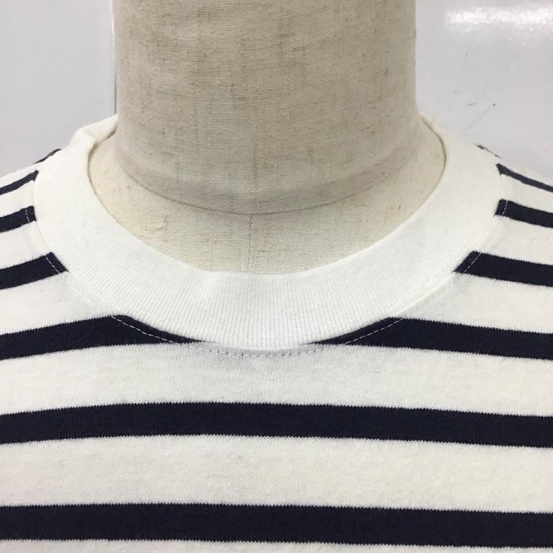 チャムス CHUMS Tシャツ 半袖 半袖カットソー プリントTシャツ クルーネックカットソー XL ボーダー柄 白 / ホワイト / X 紺 / ネイビー /  メンズ USED 古着 中古 10115715