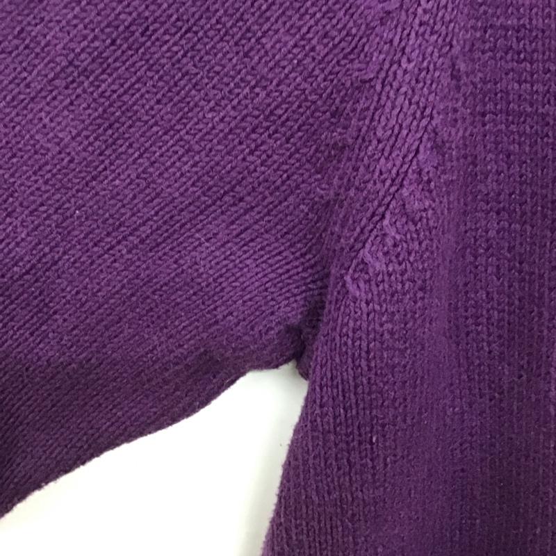 ランズエンド LANDS END ニット、セーター 長袖 長袖ニットカットソー クルーネック セーター 無地 紫 / パープル /  メンズ USED 古着 中古 10140307