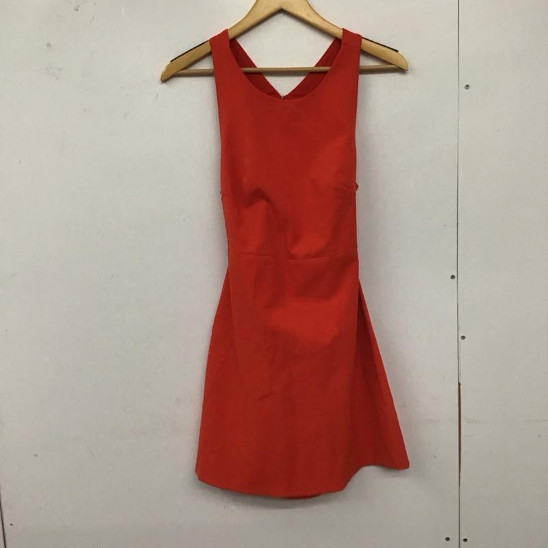 ザラ ZARA TRAFALUC ワンピース ミニスカート ノースリーブワンピース ミニワンピース タイトワンピース M 無地 赤 / レッド /  レディース USED 古着 中古 10128902