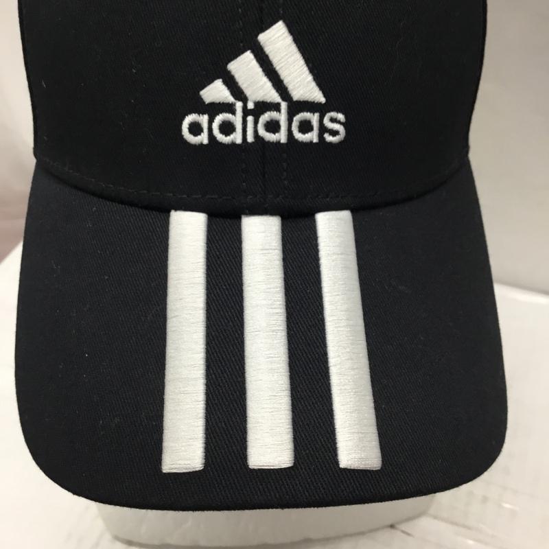 アディダス adidas 帽子 キャップ FK0894 ベースボール 3ストライプス ロゴ、文字 黒 / ブラック / X 白 / ホワイト /  メンズ USED 古着 中古 10107886