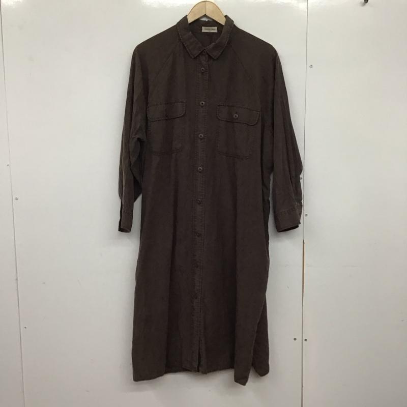 サマンサモスモス Samansa Mos2 ワンピース ロングスカート 1303845 リネン混ラグランワンピコート 長袖 FREE 無地 茶 / ブラウン /  レディース USED 古着 中古 10146418