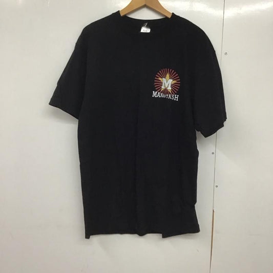 マナスタッシュ MANASTASH Tシャツ 半袖 半袖カットソー プリントTシャツ クルーネックカットソー hemptour XL ロゴ、文字 黒 / ブラック /  メンズ USED 古着 中古 10142639