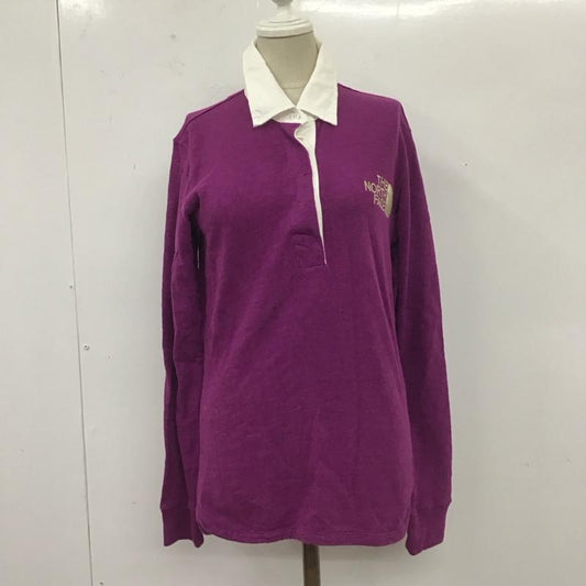 ザノースフェイス THE NORTH FACE ポロシャツ 長袖 atw40760 長袖カットソー ポロシャツ カジュアルシャツ L ロゴ、文字 紫 / パープル /  レディース USED 古着 中古 10111512