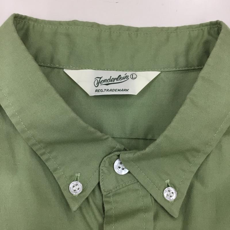 テンダーロイン TENDERLOIN シャツ、ブラウス 長袖 長袖シャツ カラーシャツ ポケットシャツ 長袖カットソー ミリタリーシャツ L ロゴ、文字 カーキ / カーキ /  メンズ USED 古着 中古 10114888