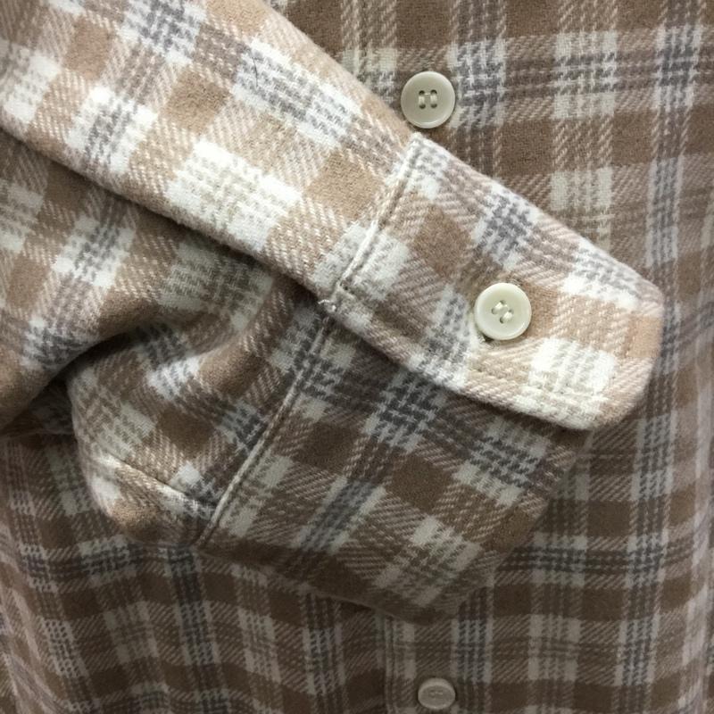 ジャーナルスタンダード レリューム JOURNAL STANDARD relume シャツ、ブラウス 長袖 20-050-464-0140-3-0 バンドカラー ウール混 L チェック ベージュ / ベージュ /  メンズ USED 古着 中古 10112906